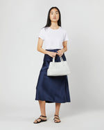 Load image into Gallery viewer, Wide Woven Satchel Bag in Cloud Leather
