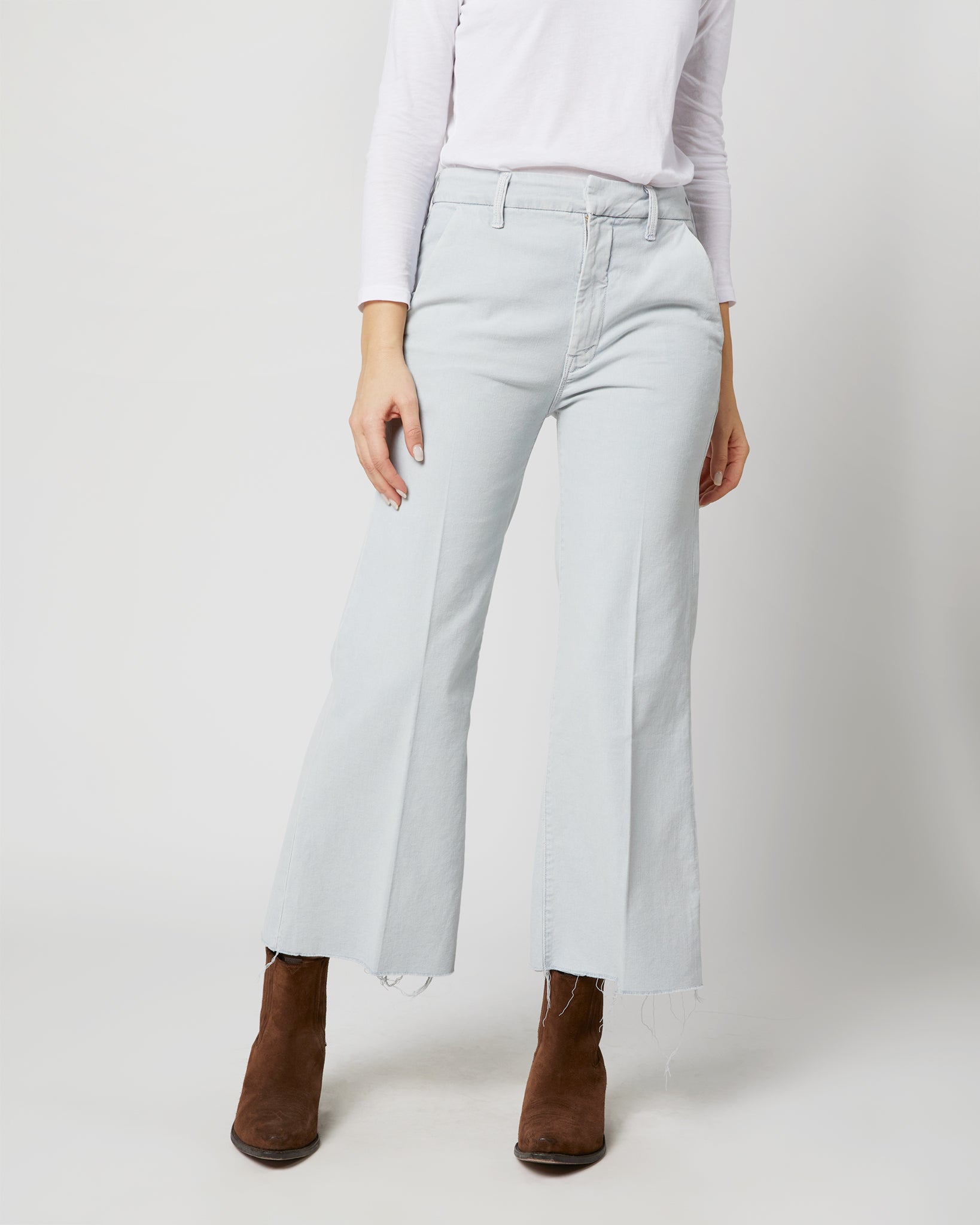 The Roller Crop Prep Fray Jean in Ballad Blue | Shop Ann Mashburn