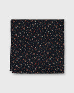 Load image into Gallery viewer, Cotton Print Pocket Square in Navy/Rose Small Floral
