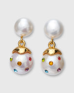 Load image into Gallery viewer, Confetti Drop Earrings in White
