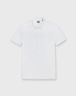 Load image into Gallery viewer, Short-Sleeved Knit Button-Down Popover Shirt in White Pique
