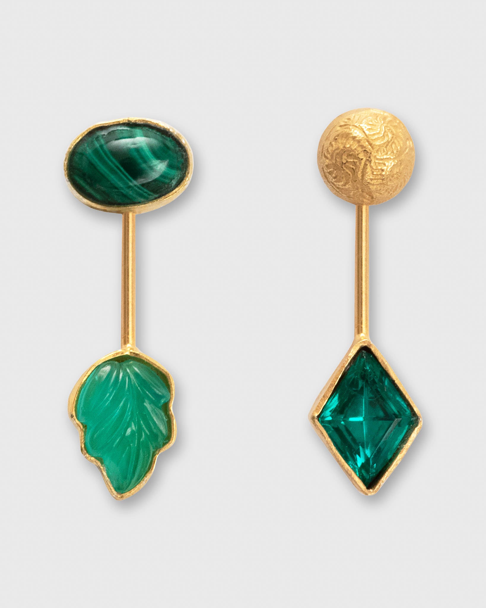 Detachable Drop Earrings in Green