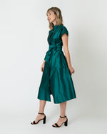 Load image into Gallery viewer, Gianna Dress in Peacock Silk Shantung
