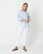 Load image into Gallery viewer, Isla Shirt in Steel Blue/White Stripe Chambray

