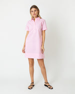 Load image into Gallery viewer, Short-Sleeved Popover Dress in Pink Gingham Poplin
