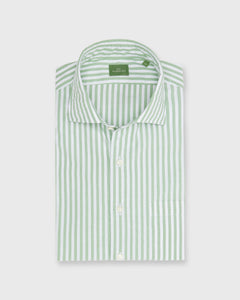 Spread Collar Sport Shirt in Clover Stripe Chambray