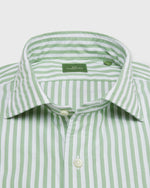 Load image into Gallery viewer, Spread Collar Sport Shirt in Clover Stripe Chambray
