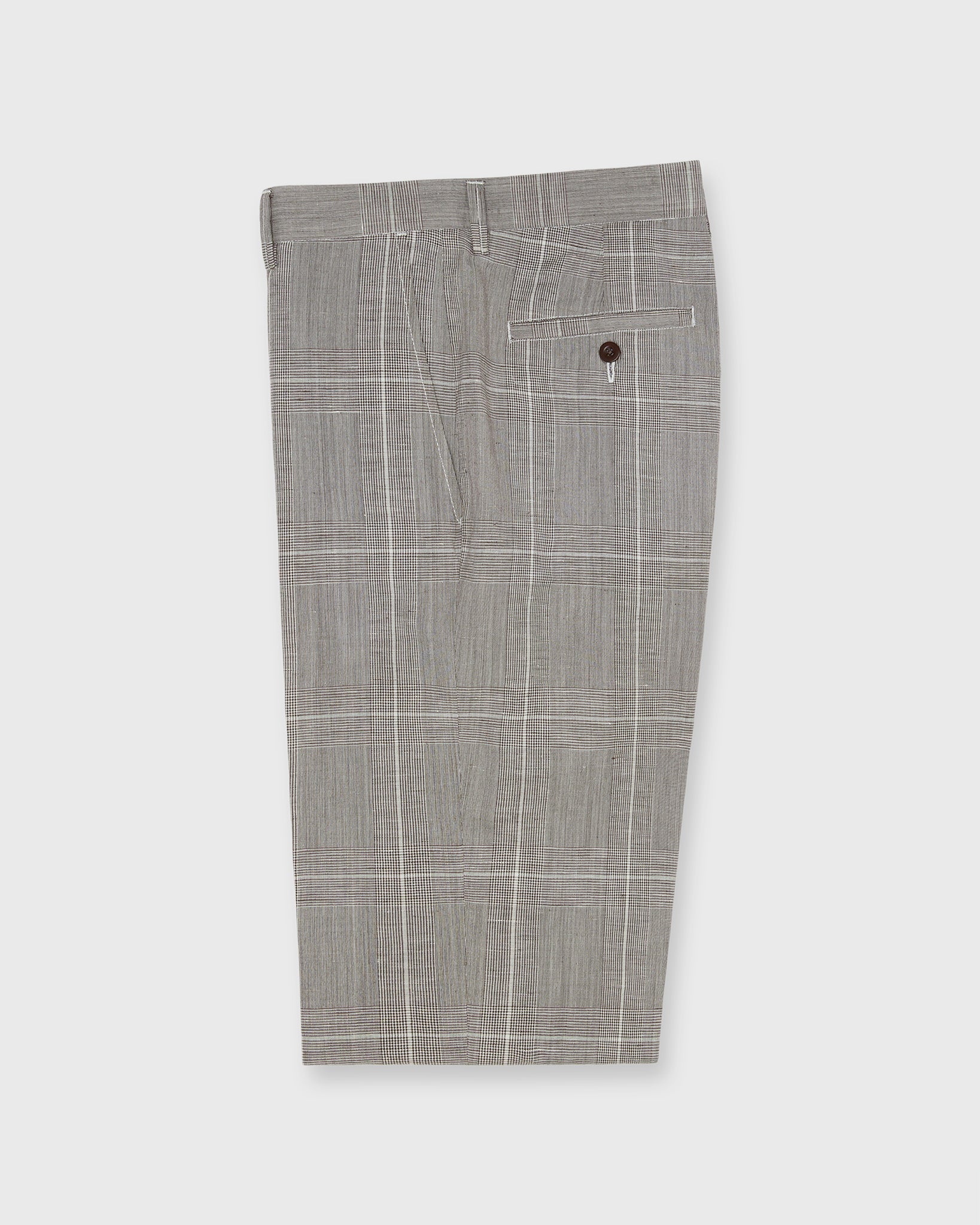 Field Trouser in Flax/Chocolate Glen Plaid Plainweave