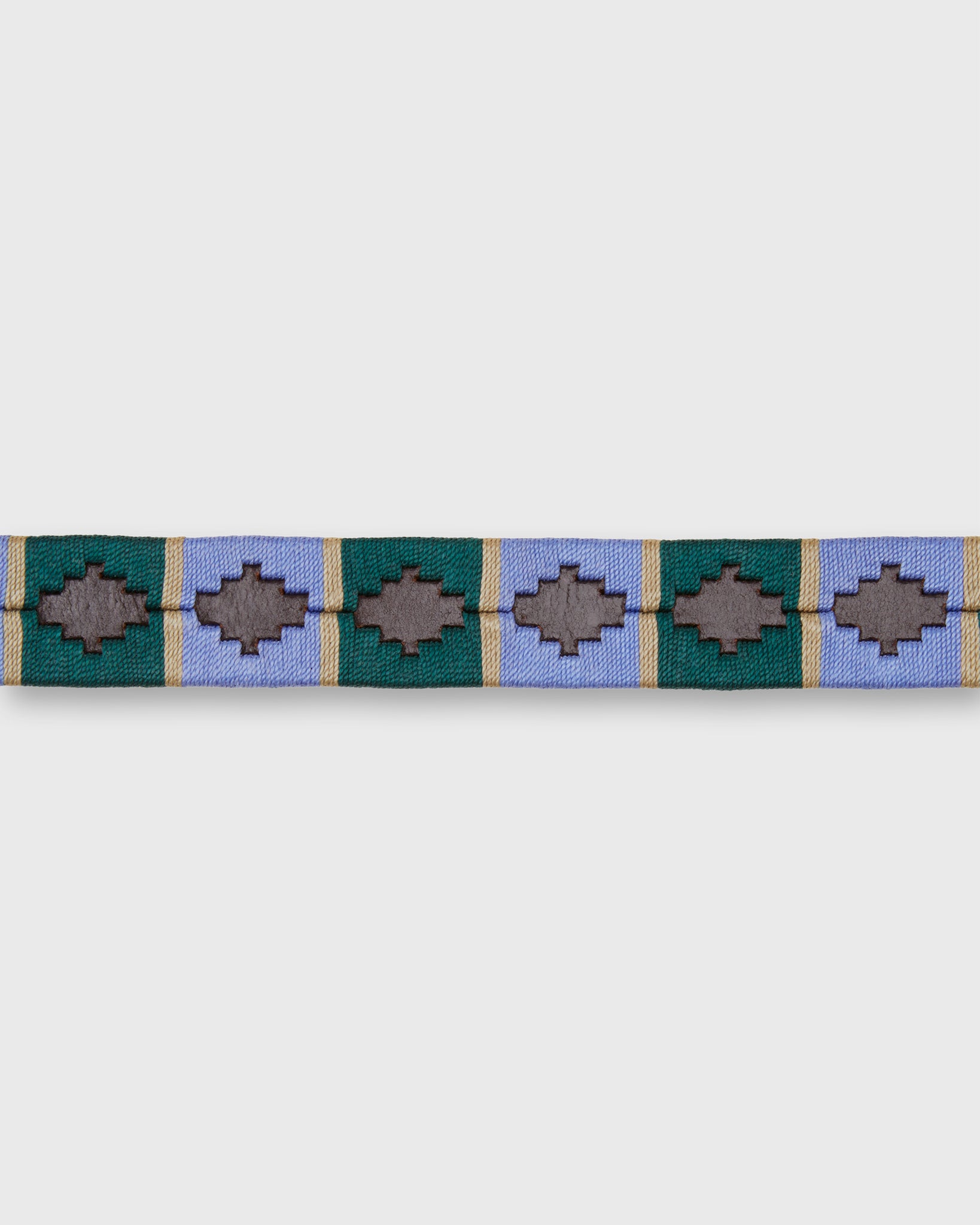 1 1/8" Polo Belt in Lavender/Green/Khaki Chocolate Leather