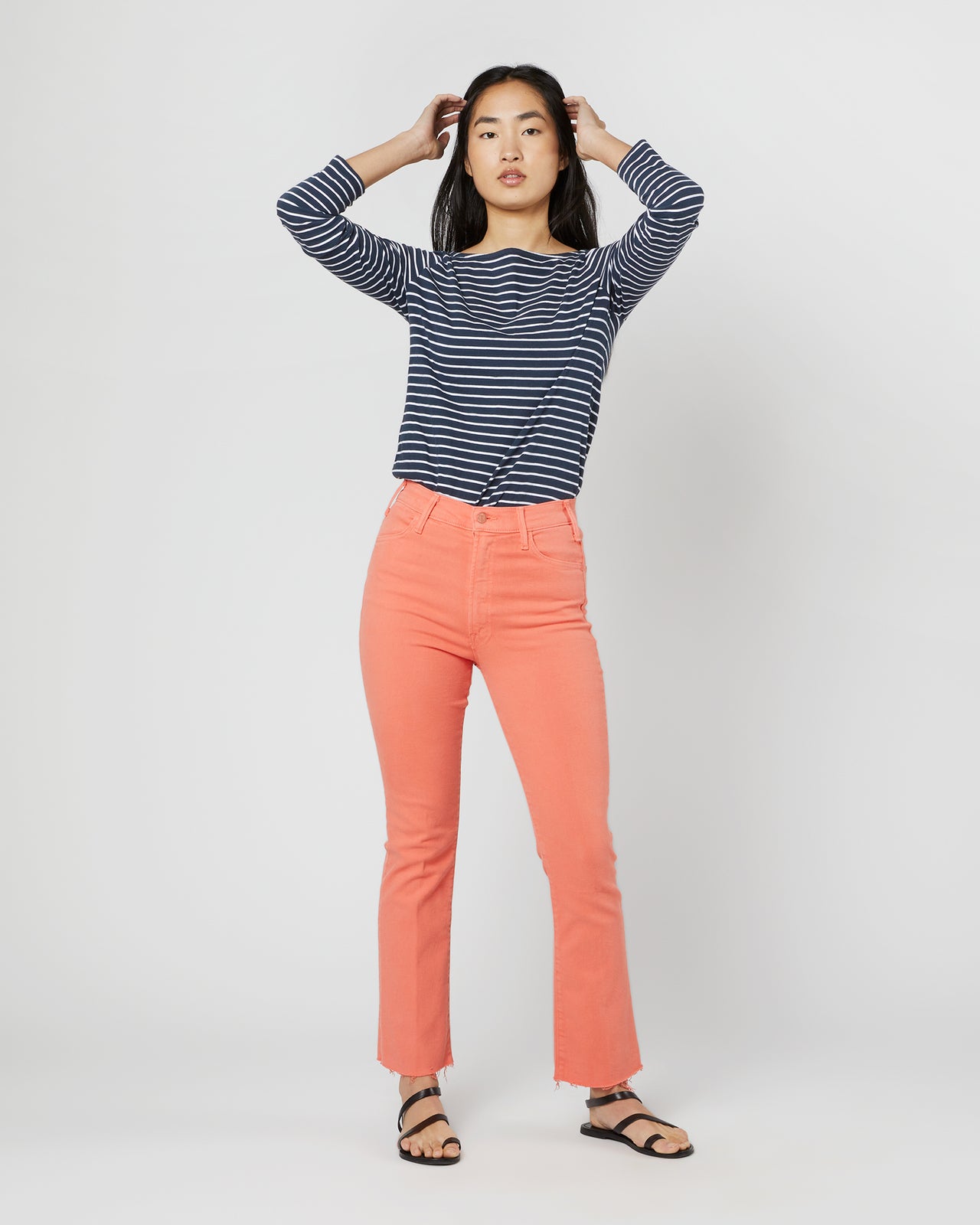 The Hustler Ankle Fray Jean in Persimmon