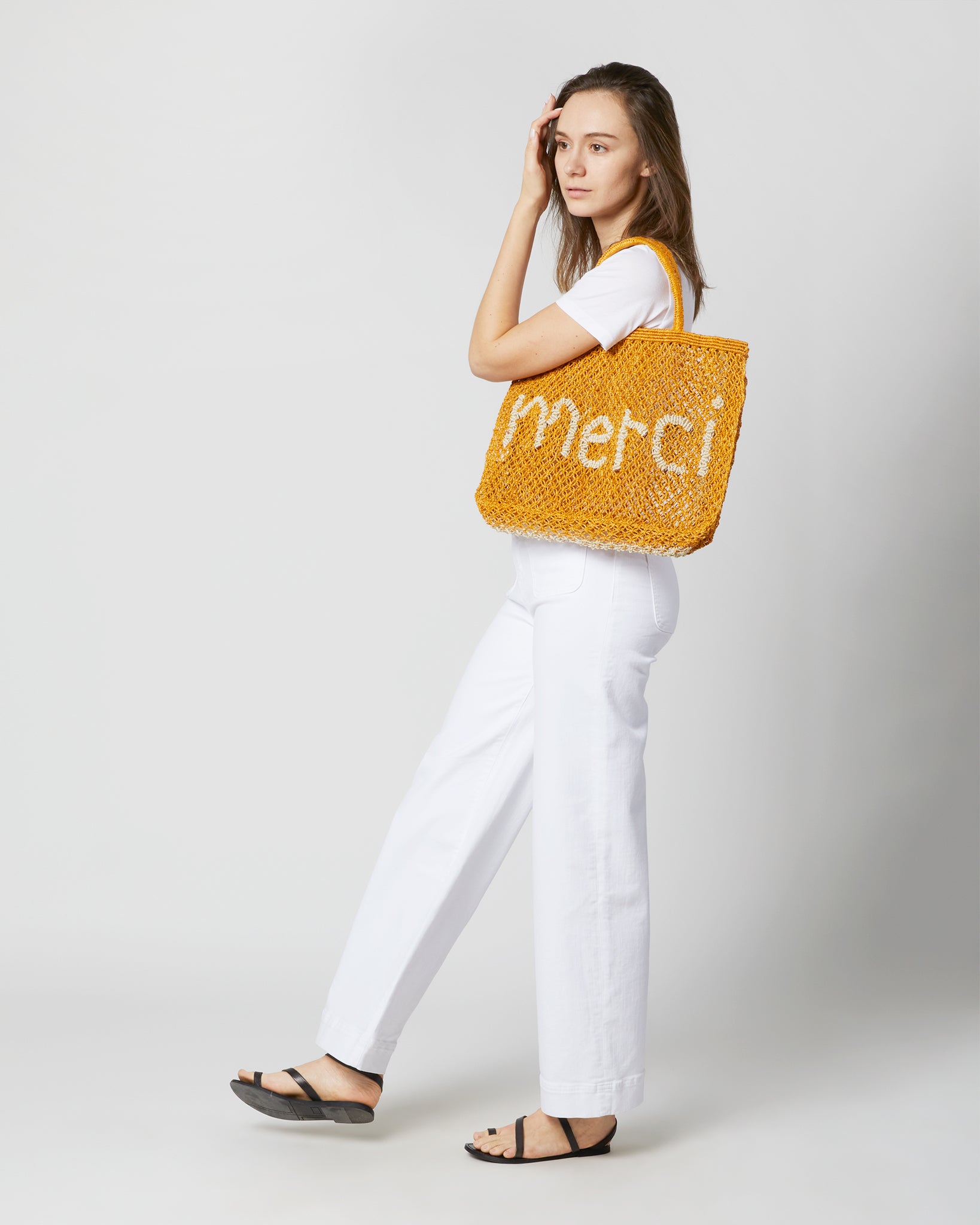 Small Merci Tote in Honey/Natural