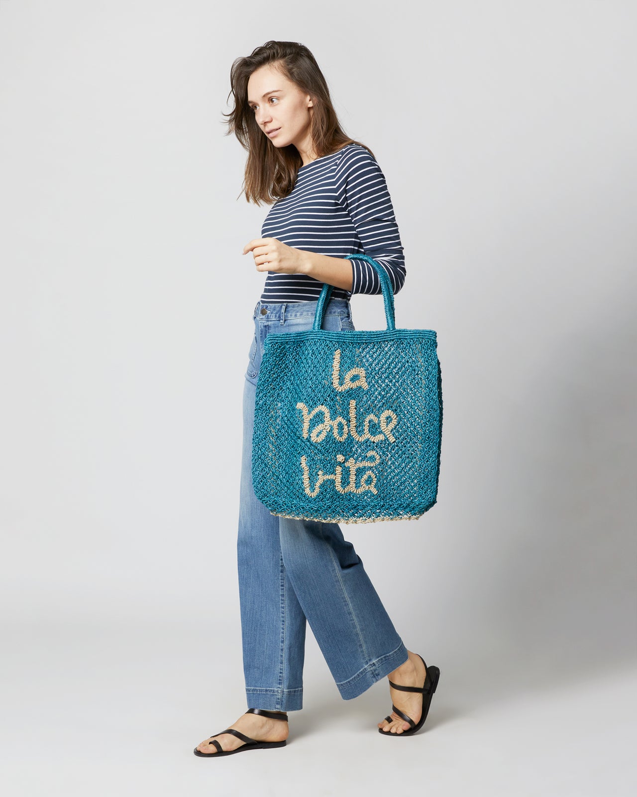 Large La Dolce Vita Tote in Ocean