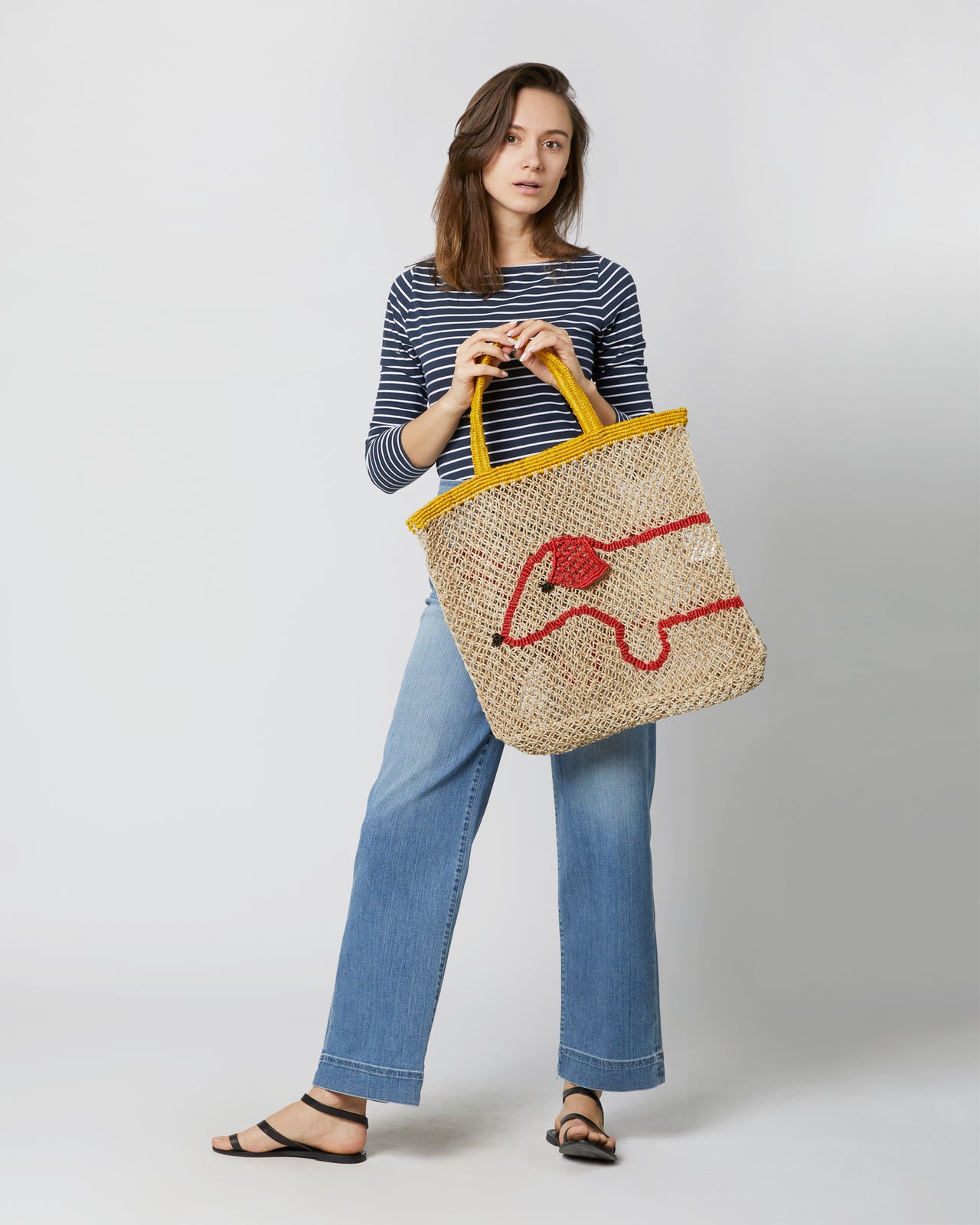 Large Sausage Dog Tote in Spice