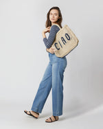 Load image into Gallery viewer, Small Ciao Tote in Natural/Indigo
