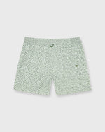 Load image into Gallery viewer, Zip-Front Standard Swim Short in Green Floral Print Nylon
