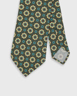 Load image into Gallery viewer, Silk Print Tie in Olive/River Medallion
