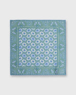 Load image into Gallery viewer, Linen/Cotton Print Pocket Square in Green/Blue Paisley
