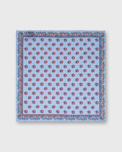 Linen/Cotton Print Pocket Square in Sky Provencal Floral