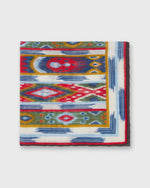 Load image into Gallery viewer, Cotton/Linen Print Pocket Square in Bone/Multi Ikat
