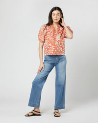 Imari Top in Orange Blossom Trailing Lotus