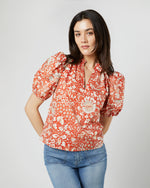 Load image into Gallery viewer, Imari Top in Orange Blossom Trailing Lotus
