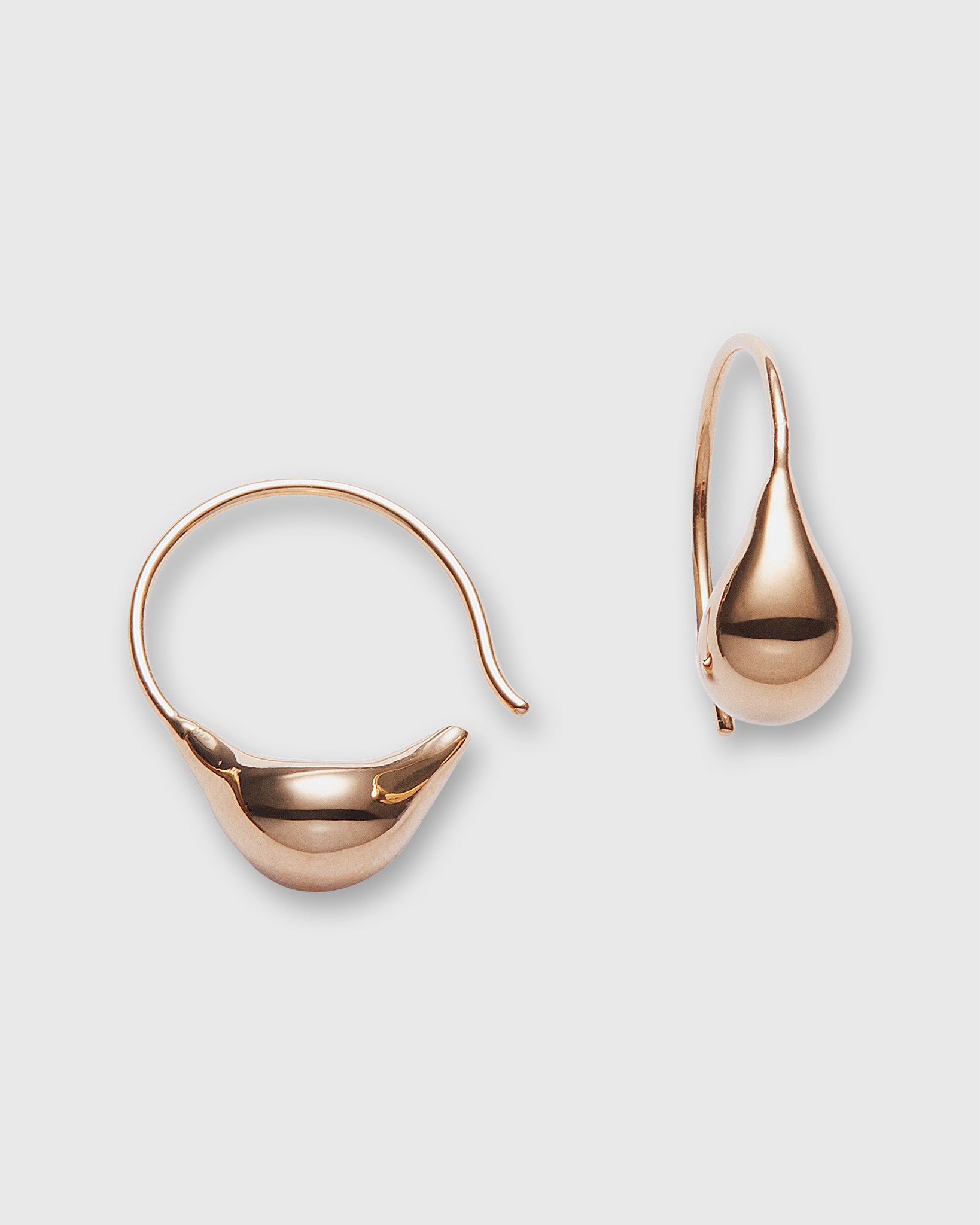Small Drop Hoop Earrings in Gold-Plated Brass
