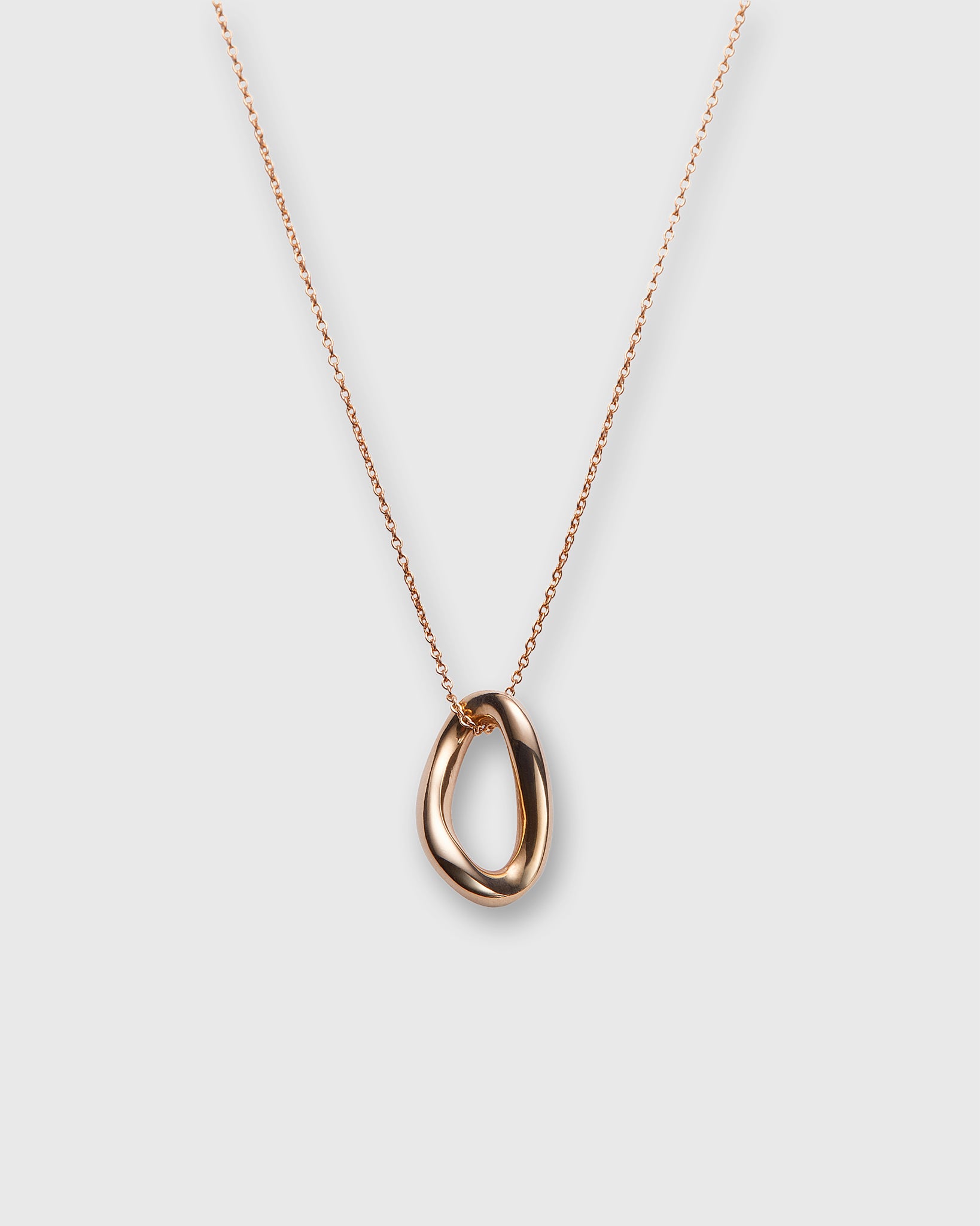 Long Link Pendant Necklace in Gold-Plated Brass