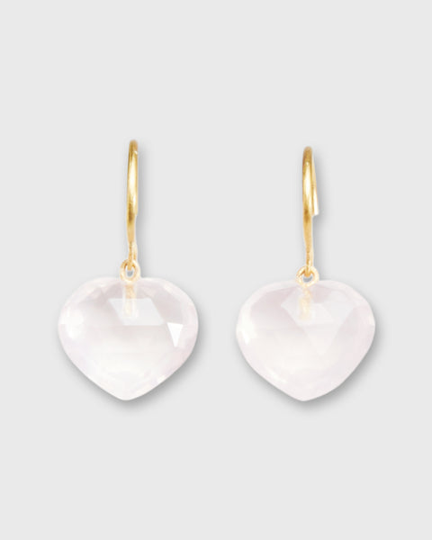 Heart Earrings Rose Quartz