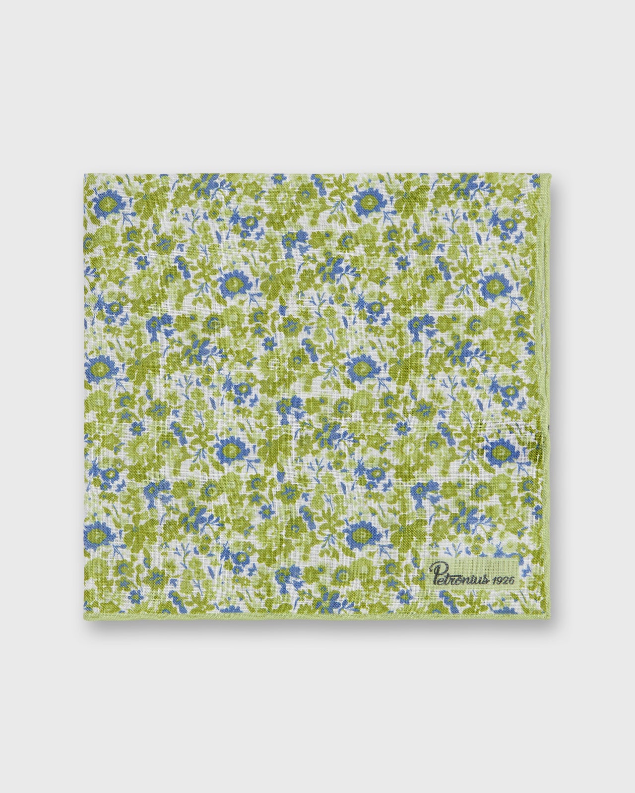 Linen Print Pocket Square in Bone/Sage Floral