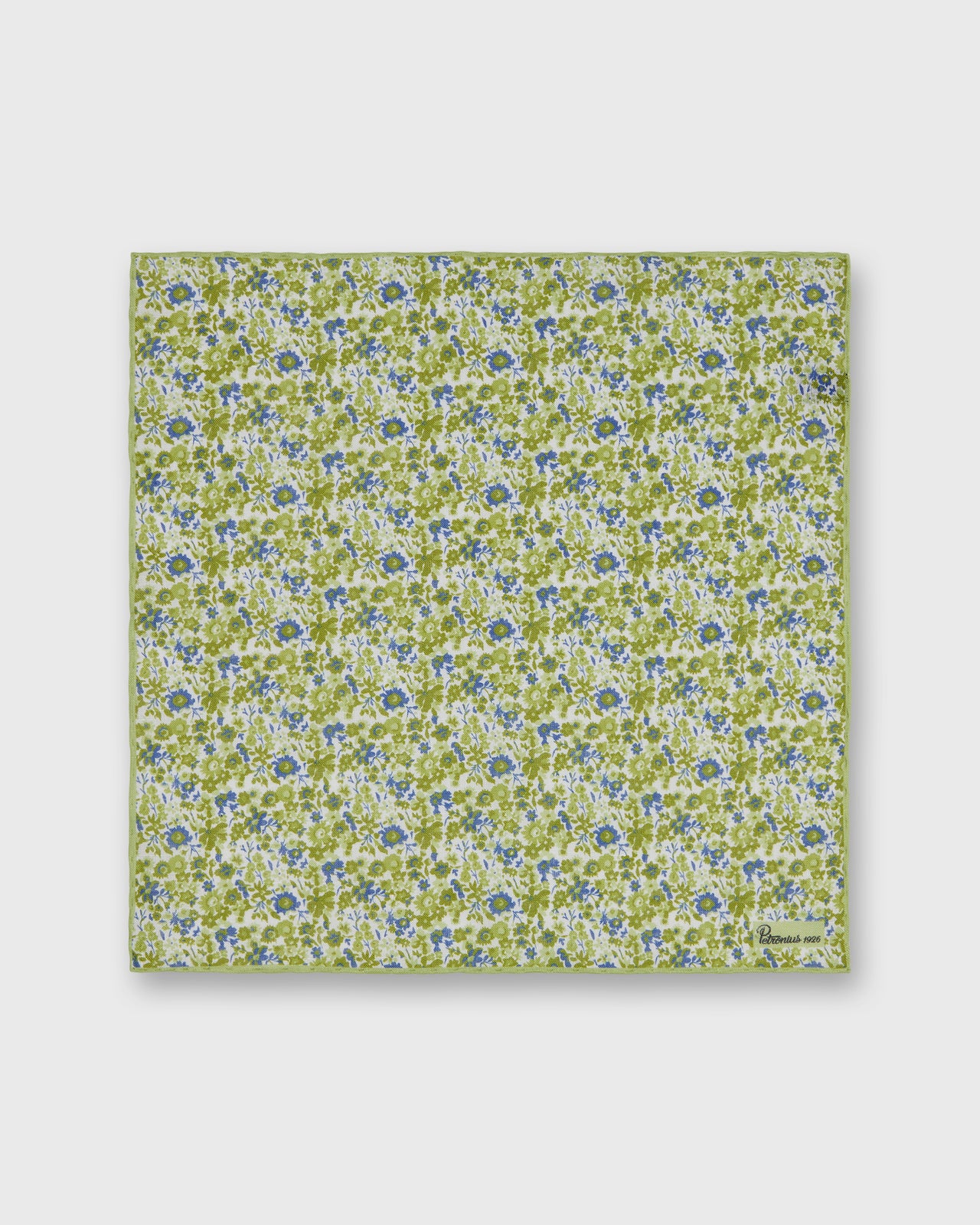 Linen Print Pocket Square in Bone/Sage Floral