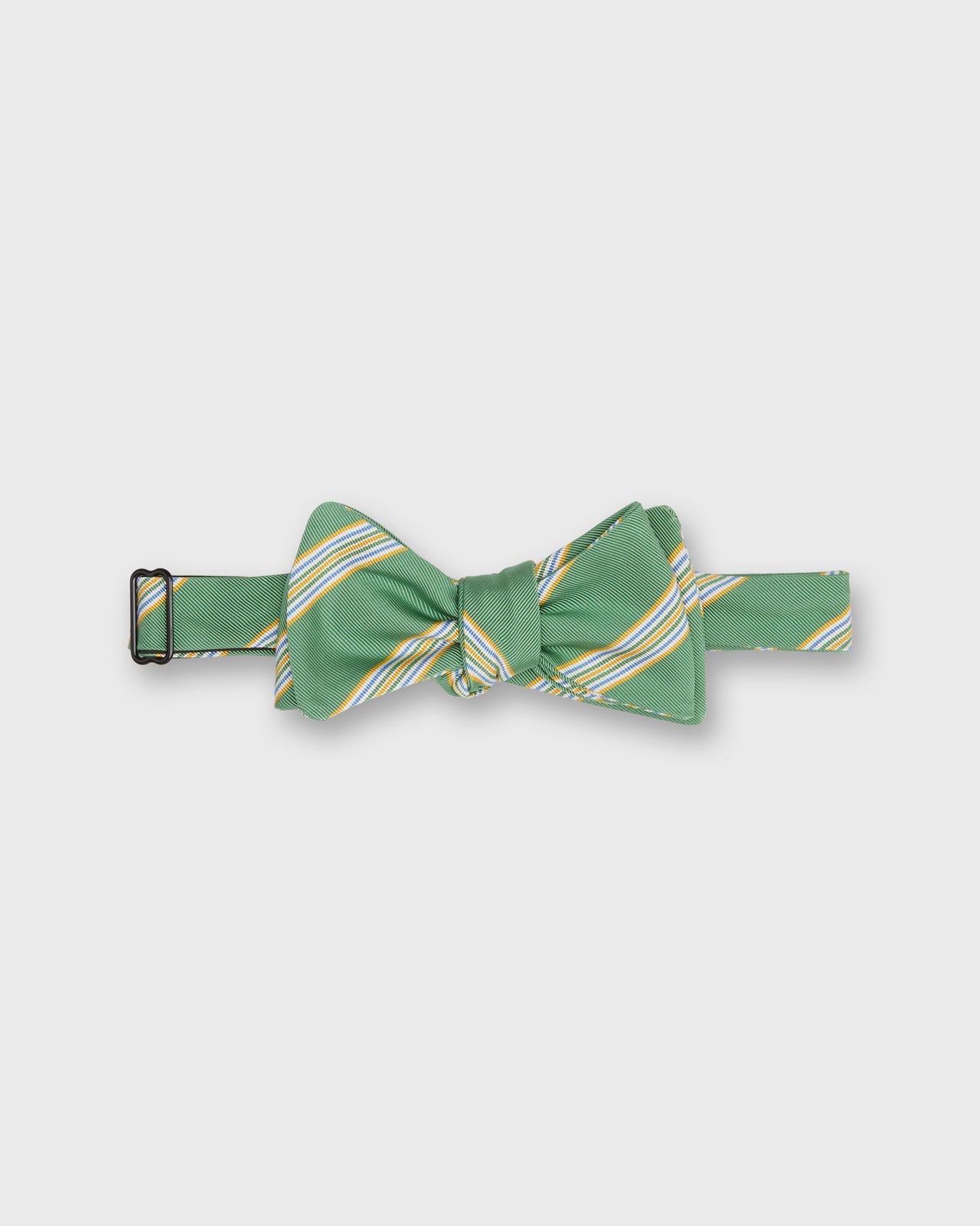 Silk Bow Tie in Green/Yellow/Blue Stripe