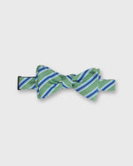 Load image into Gallery viewer, Silk Bow Tie in Green/Light Blue/Navy Stripe
