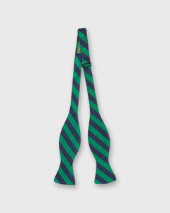 Silk Bow Tie in Green Kinsey Stripe
