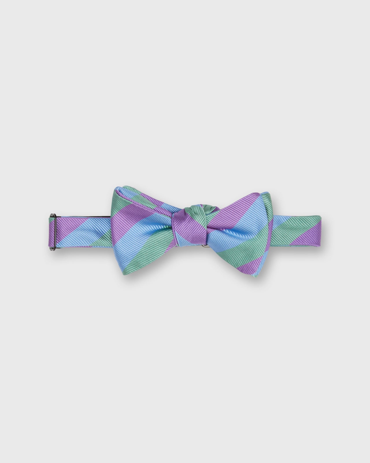 Silk Bow Tie in Light Blue Kinsey Stripe
