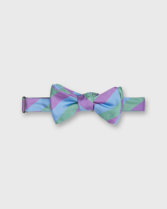 Silk Bow Tie in Light Blue Kinsey Stripe