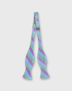 Load image into Gallery viewer, Silk Bow Tie in Light Blue Kinsey Stripe
