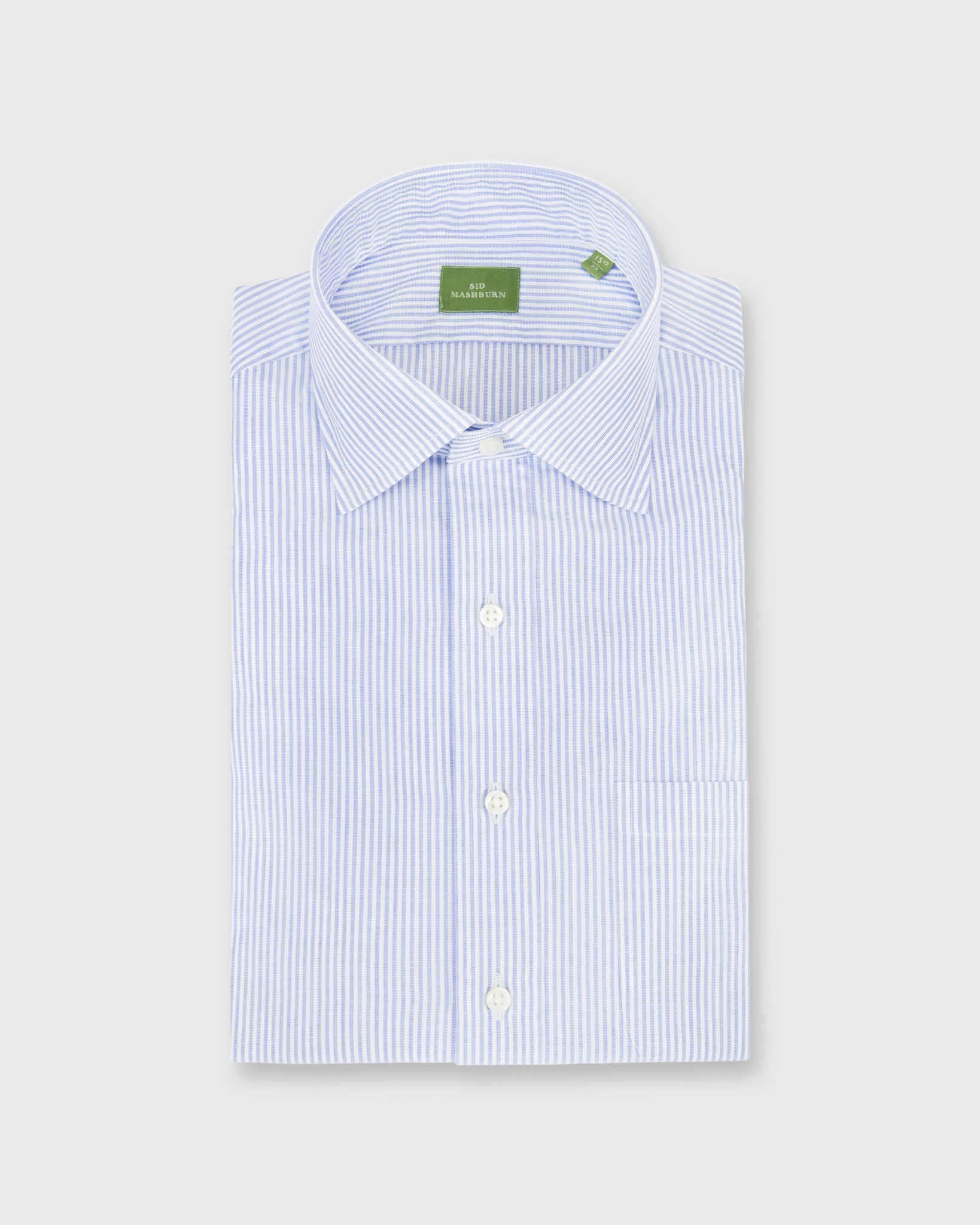 Spread Collar Dress Shirt in Blue Stripe End-On-End - 15 / 34 by Sid Mashburn Spread Collar Dress Shirt in Blue Stripe End-On-End - 15 / 34 by Sid Mashburn