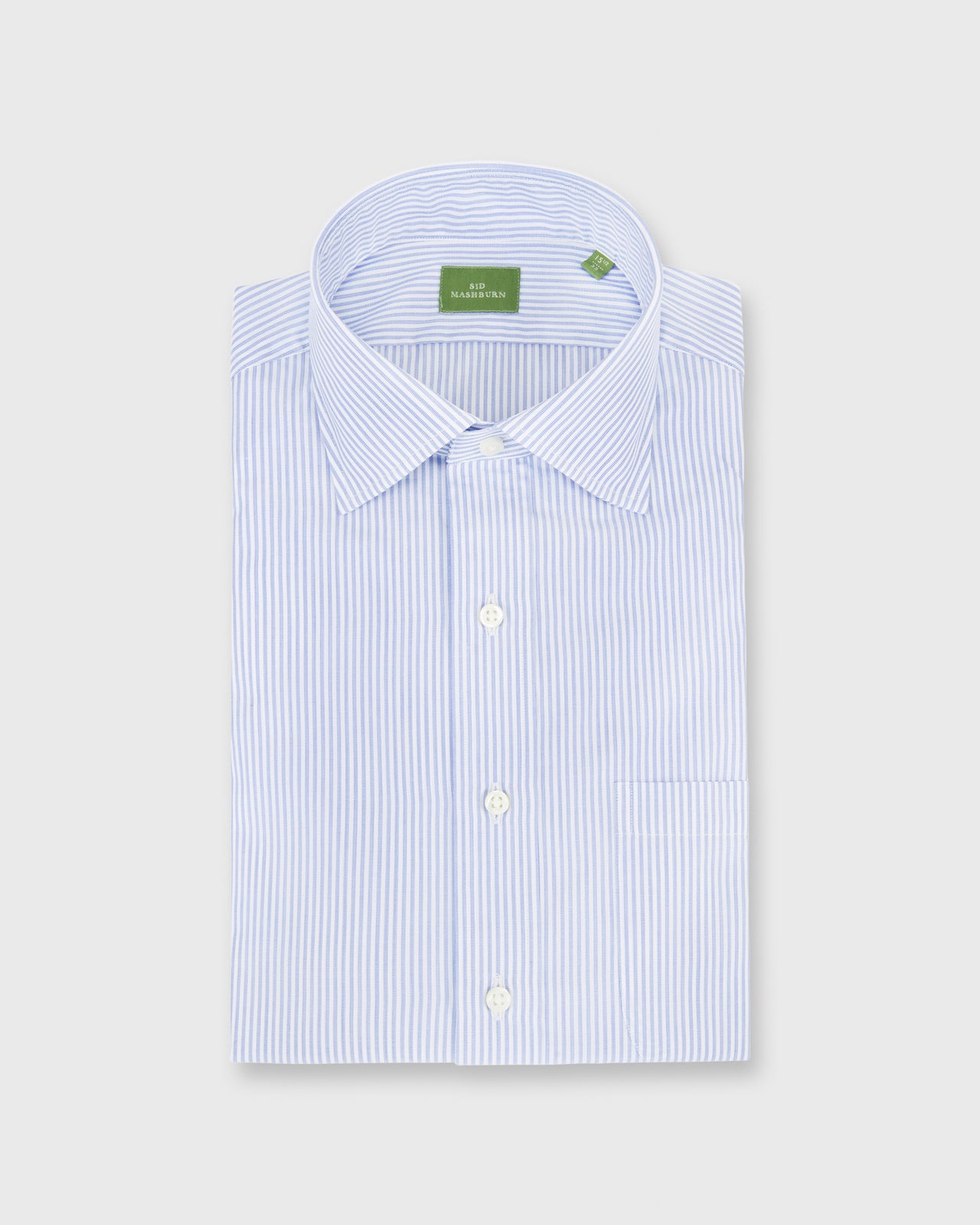 Spread Collar Dress Shirt in Blue Stripe End-On-End - 15 / 34 by Sid Mashburn Spread Collar Dress Shirt in Blue Stripe End-On-End - 15 / 34 by Sid Mashburn