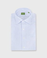 Spread Collar Dress Shirt Blue Stripe End-On-End