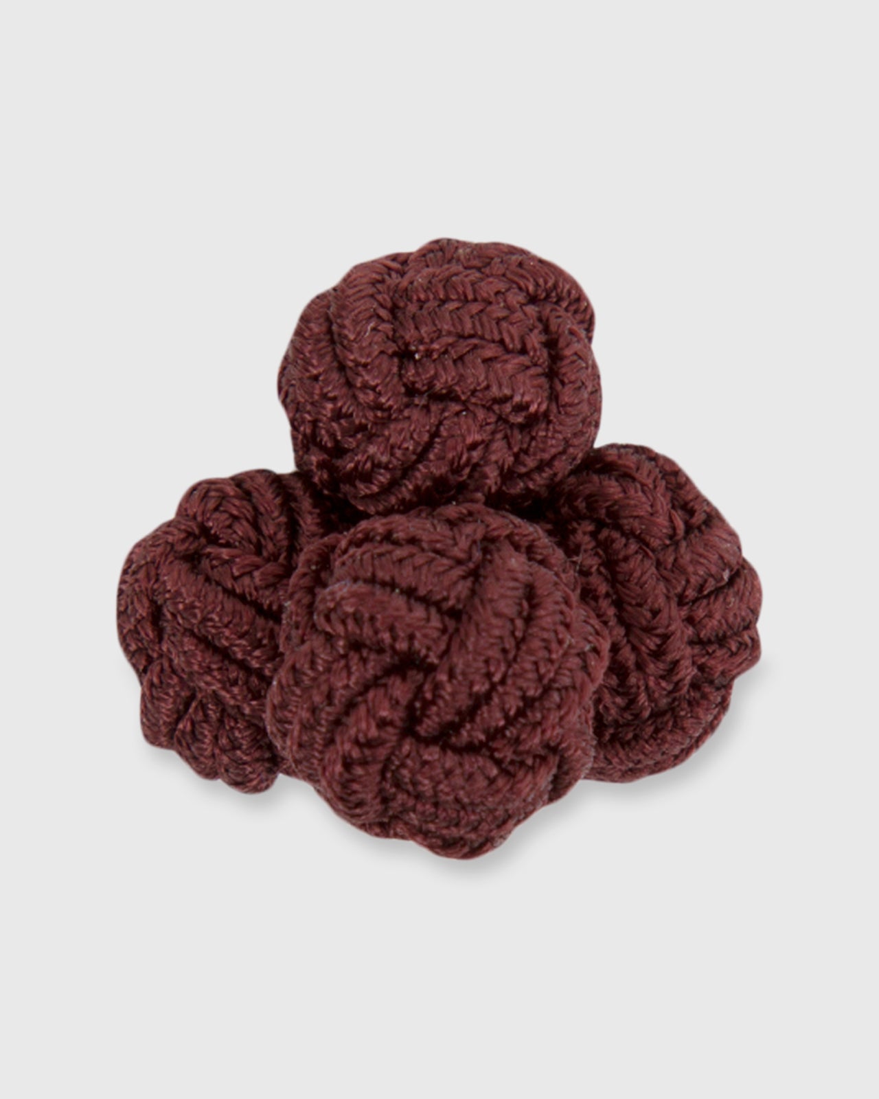 Small Silk Knot Cufflinks Chocolate