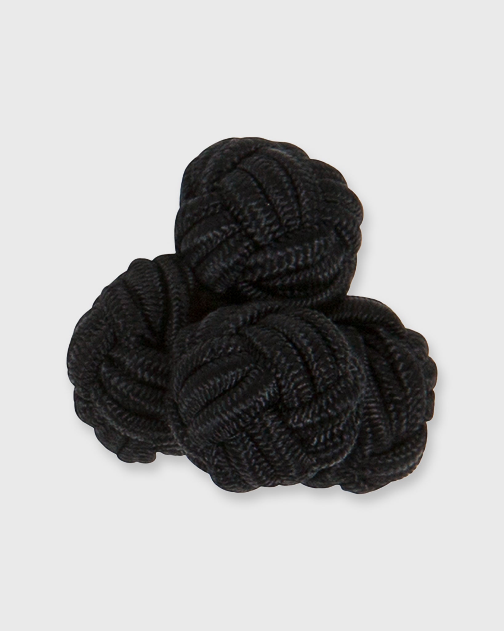 Large Silk Knot Cufflinks Black