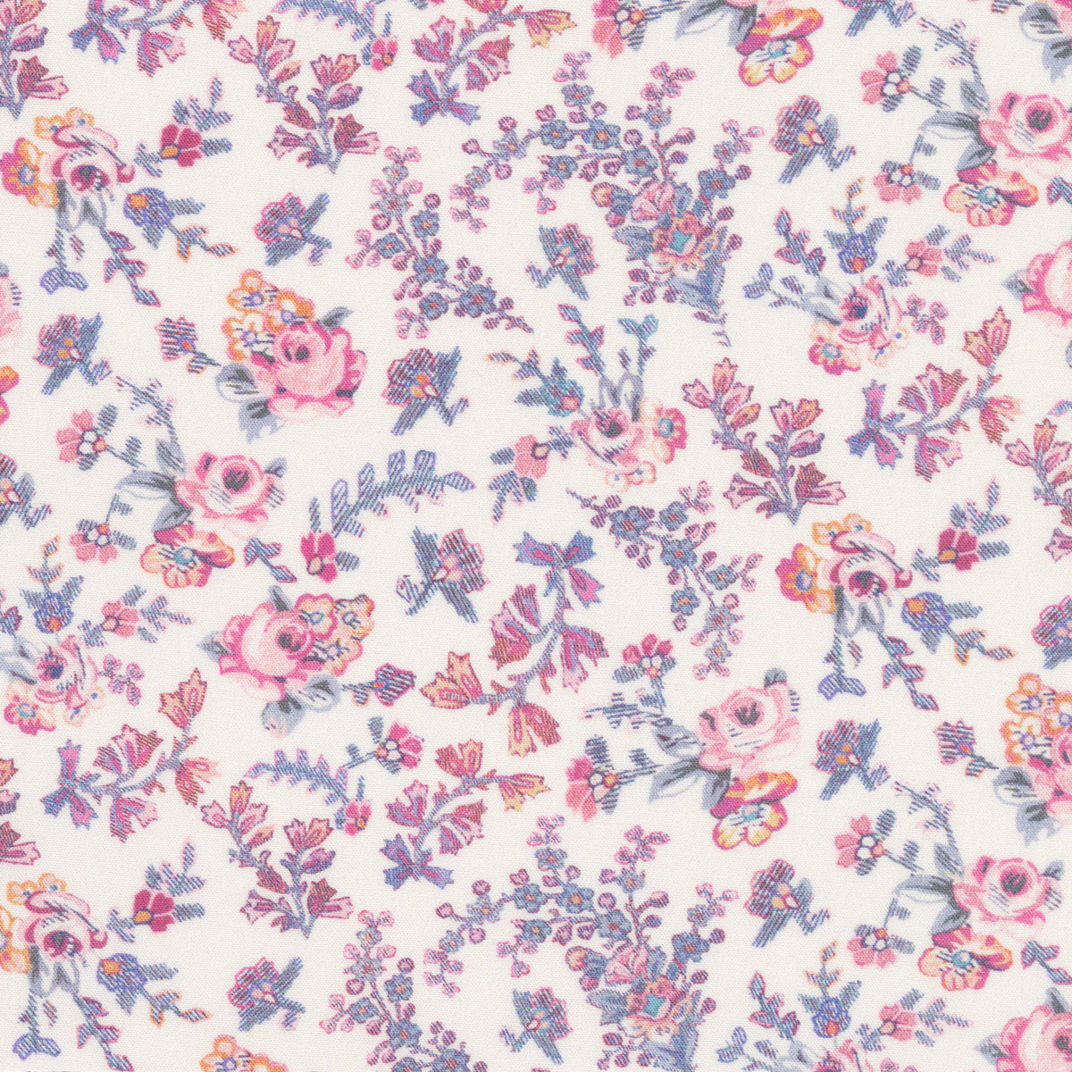 Made-to-Order Fabric in Pale Pink/Blue Sea Rose Liberty Fabric