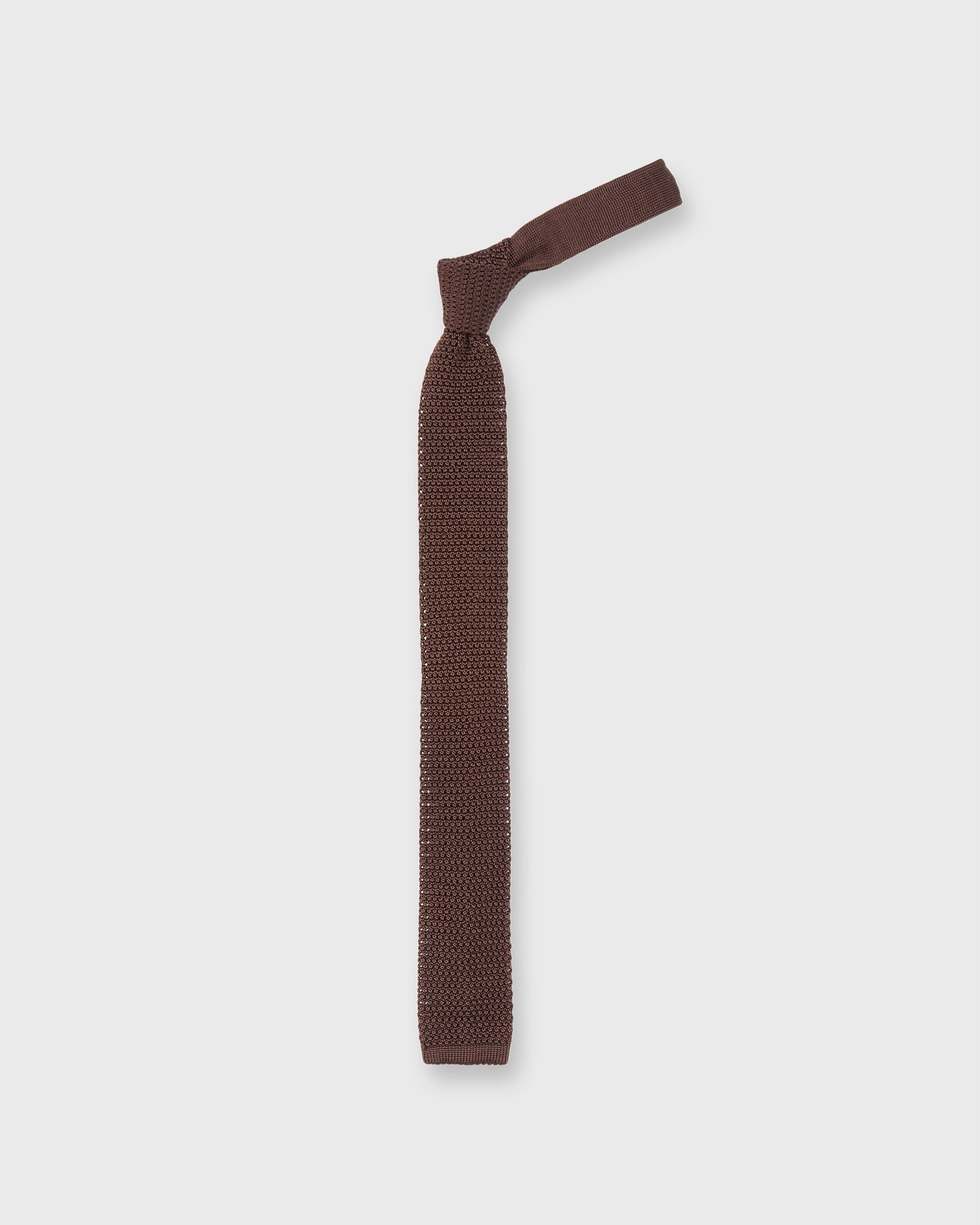 Silk Knit Tie in Chocolate