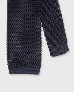 Silk Knit Tie in Dark Navy
