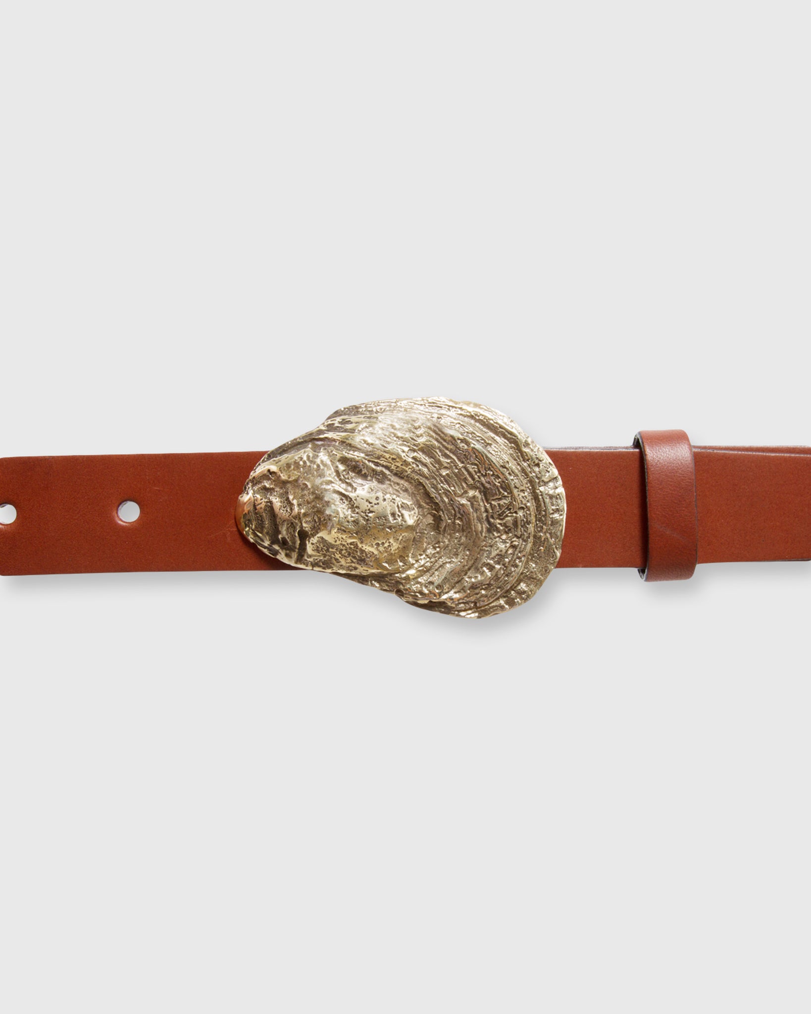 Oyster Shell Belt Buckle Brass