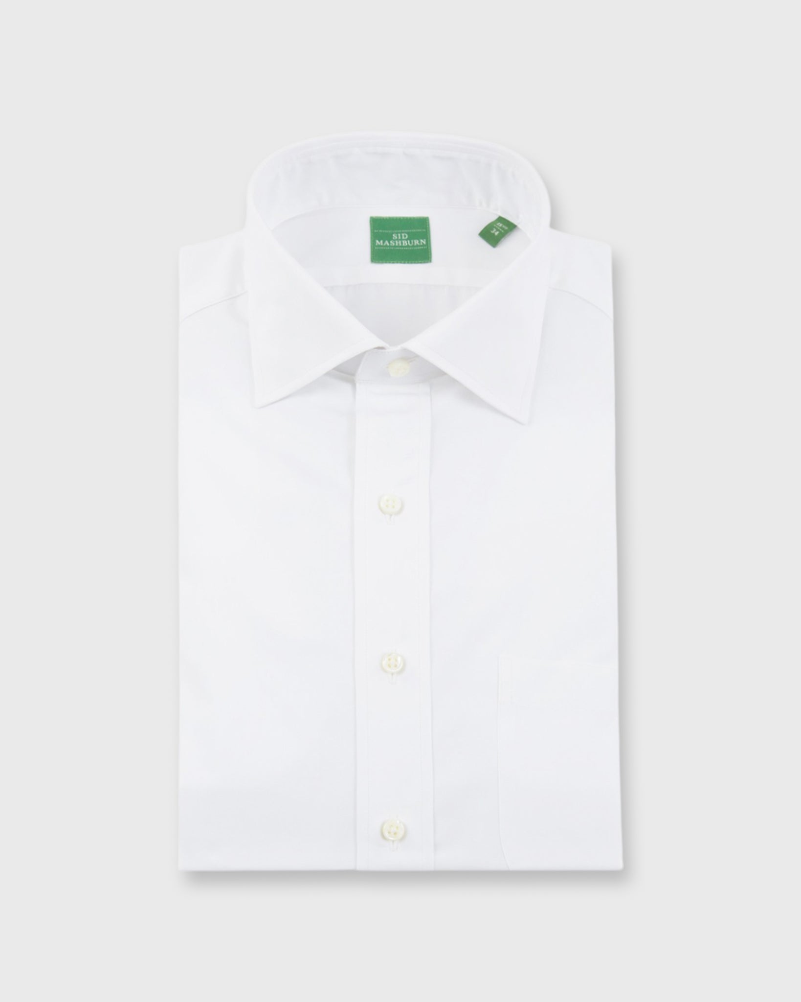 Spread Collar Dress Shirt in White Poplin Spread Collar Dress Shirt in White Poplin