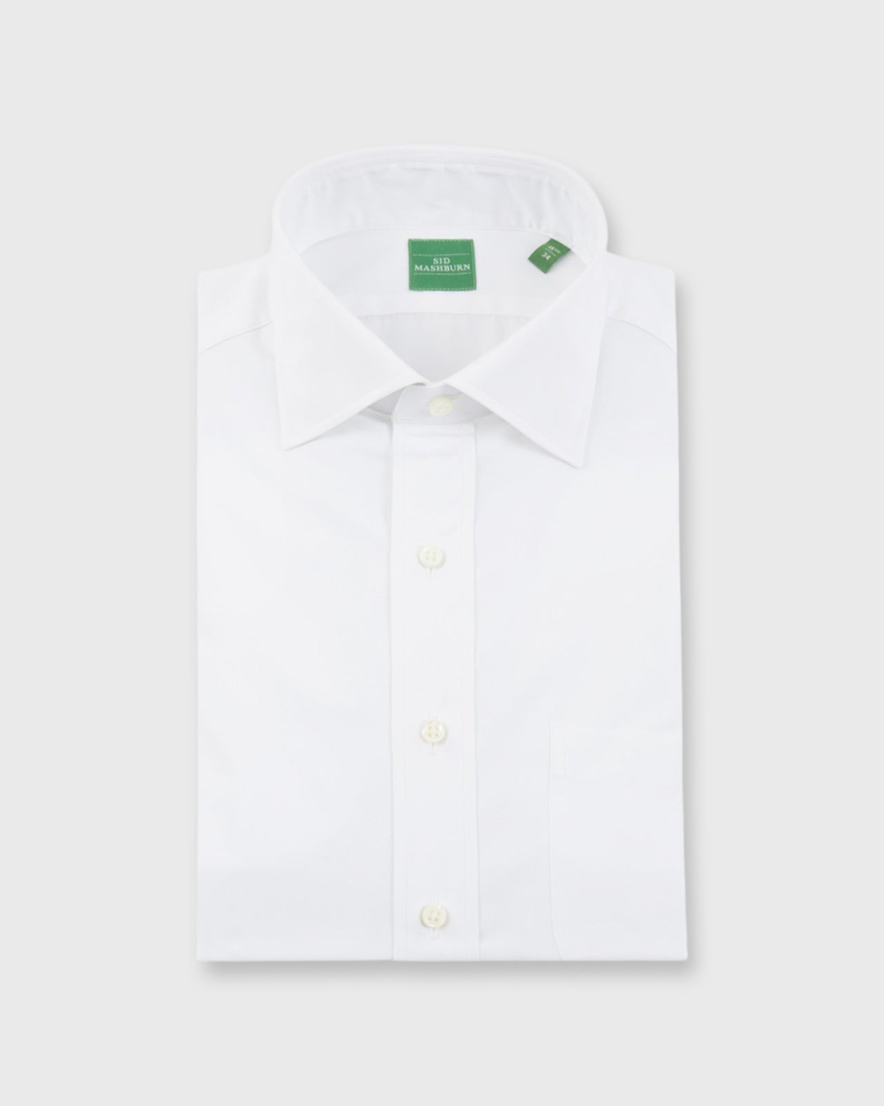 Spread Collar Dress Shirt in White Poplin Shop Sid Mashburn