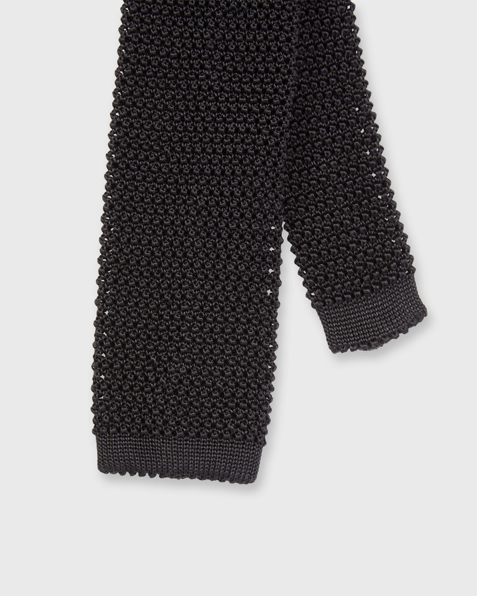 Silk Knit Tie in Black | Shop Sid Mashburn