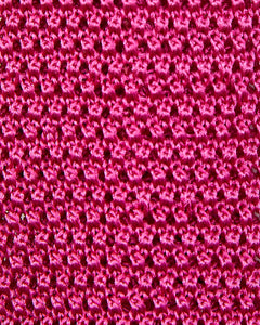 Silk Knit Tie in Fuchsia