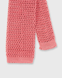 Silk Knit Tie in Coral